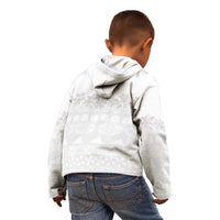 Tokelau White Sunday Kid Hoodie Polynesian Pattern Gardenia Thunbergia LT14 - Polynesian Pride