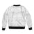 Tokelau White Sunday Sleeve Zip Bomber Jacket Polynesian Pattern Gardenia Thunbergia