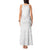 Tokelau White Sunday Tank Maxi Dress Polynesian Pattern Gardenia Thunbergia