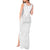 Tokelau White Sunday Tank Maxi Dress Polynesian Pattern Gardenia Thunbergia