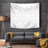 Tokelau White Sunday Tapestry Polynesian Pattern Gardenia Thunbergia LT14 - Polynesian Pride