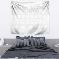 Tokelau White Sunday Tapestry Polynesian Pattern Gardenia Thunbergia LT14 - Polynesian Pride