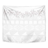 Tokelau White Sunday Tapestry Polynesian Pattern Gardenia Thunbergia LT14 - Polynesian Pride