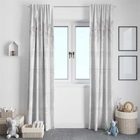 Tokelau White Sunday Window Curtain Polynesian Pattern Gardenia Thunbergia LT14 - Polynesian Pride