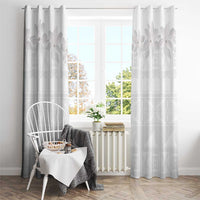 Tokelau White Sunday Window Curtain Polynesian Pattern Gardenia Thunbergia LT14 - Polynesian Pride