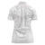 Tokelau White Sunday Women Polo Shirt Polynesian Pattern Gardenia Thunbergia