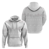 Tokelau White Sunday Zip Hoodie Polynesian Pattern Gardenia Thunbergia LT14 - Polynesian Pride