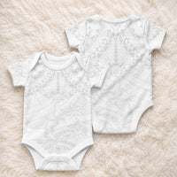 American Samoa White Sunday Baby Onesie Lotu Tamaiti Plumeria With Samoan Pattern LT14 - Polynesian Pride