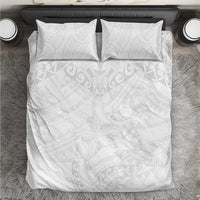 American Samoa White Sunday Bedding Set Lotu Tamaiti Plumeria With Samoan Pattern LT14 White - Polynesian Pride
