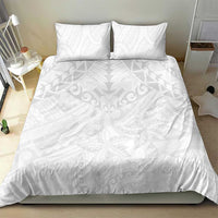 American Samoa White Sunday Bedding Set Lotu Tamaiti Plumeria With Samoan Pattern LT14 - Polynesian Pride
