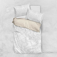 American Samoa White Sunday Bedding Set Lotu Tamaiti Plumeria With Samoan Pattern LT14 US Twin 172cm x 218cm White - Polynesian Pride