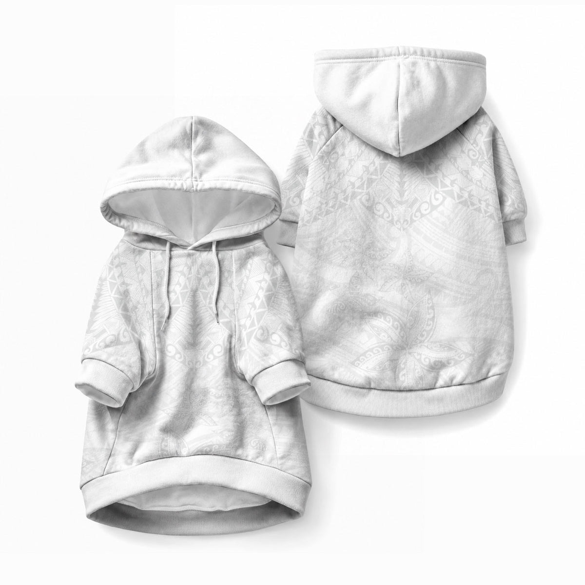 American Samoa White Sunday Pet Hoodie Lotu Tamaiti Plumeria With Samoan Pattern LT14 Pullover White - Polynesian Pride