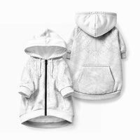 American Samoa White Sunday Pet Hoodie Lotu Tamaiti Plumeria With Samoan Pattern LT14 Zip-up White - Polynesian Pride