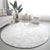 American Samoa White Sunday Round Carpet Lotu Tamaiti Plumeria With Samoan Pattern