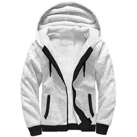 American Samoa White Sunday Sherpa Hoodie Lotu Tamaiti Plumeria With Samoan Pattern LT14 Unisex White - Polynesian Pride