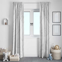 American Samoa White Sunday Window Curtain Lotu Tamaiti Plumeria With Samoan Pattern LT14 - Polynesian Pride