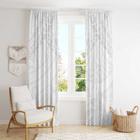 American Samoa White Sunday Window Curtain Lotu Tamaiti Plumeria With Samoan Pattern LT14 - Polynesian Pride