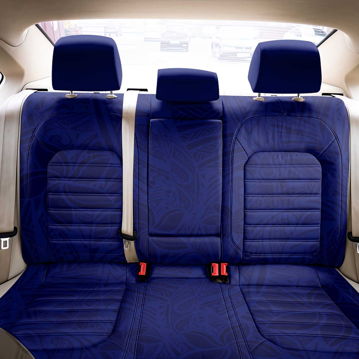 Blue Polynesia Back Car Seat Cover Polynesian Pattern Mix Plumeria LT14 - Polynesian Pride