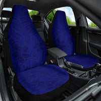 Blue Polynesia Car Seat Cover Polynesian Pattern Mix Plumeria LT14 One Size Blue - Polynesian Pride