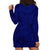 Blue Polynesia Hoodie Dress Polynesian Pattern Mix Plumeria