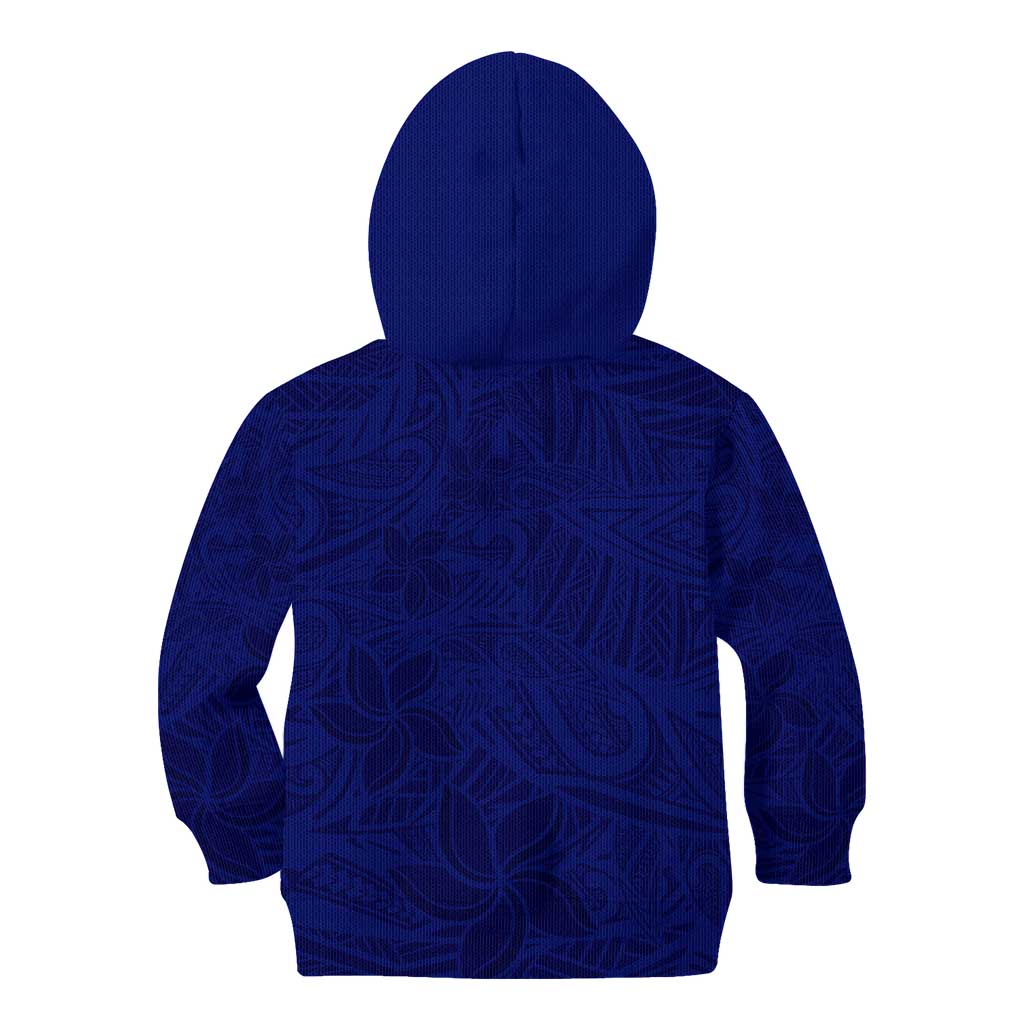 Blue Polynesia Kid Hoodie Polynesian Pattern Mix Plumeria LT14 - Polynesian Pride