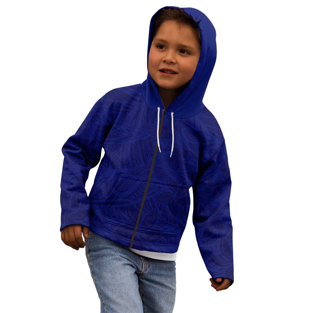 Blue Polynesia Kid Hoodie Polynesian Pattern Mix Plumeria LT14 - Polynesian Pride