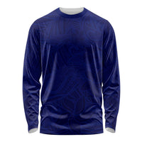 Blue Polynesia Long Sleeve Shirt Polynesian Pattern Mix Plumeria LT14 Unisex Blue - Polynesian Pride