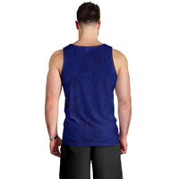 Blue Polynesia Men Tank Top Polynesian Pattern Mix Plumeria LT14 - Polynesian Pride