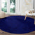 Blue Polynesia Round Carpet Polynesian Pattern Mix Plumeria