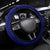 Blue Polynesia Steering Wheel Cover Polynesian Pattern Mix Plumeria