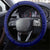 Blue Polynesia Steering Wheel Cover Polynesian Pattern Mix Plumeria