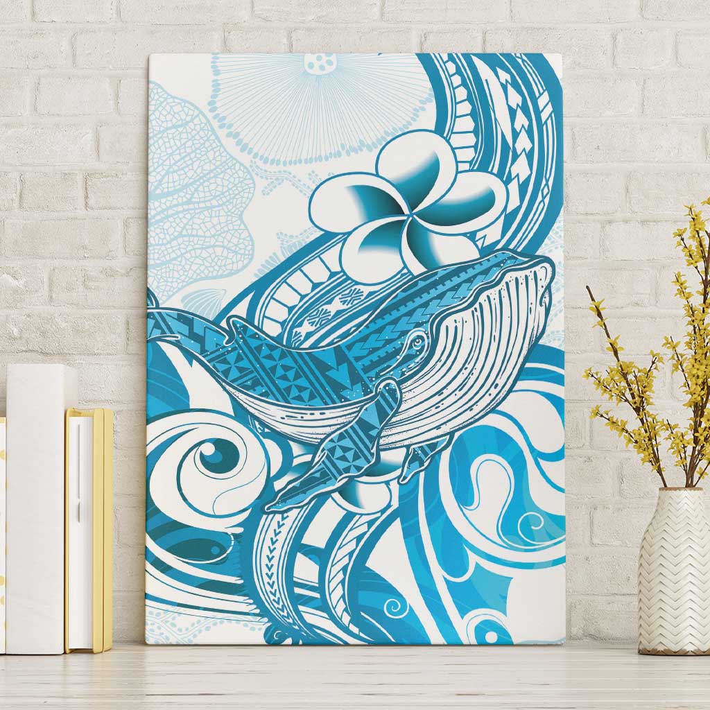 Blue Hawaii Humpback Whale Canvas Wall Art Polynesian Tribal Ocean Vibes LT14 Without Frame Blue - Polynesian Pride