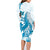 Blue Hawaii Humpback Whale Family Matching Long Sleeve Bodycon Dress and Hawaiian Shirt Polynesian Tribal Ocean Vibes