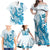 Blue Hawaii Humpback Whale Family Matching Off Shoulder Maxi Dress and Hawaiian Shirt Polynesian Tribal Ocean Vibes