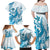 Blue Hawaii Humpback Whale Family Matching Off Shoulder Maxi Dress and Hawaiian Shirt Polynesian Tribal Ocean Vibes