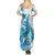 Blue Hawaii Humpback Whale Family Matching Summer Maxi Dress and Hawaiian Shirt Polynesian Tribal Ocean Vibes