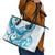 Blue Hawaii Humpback Whale Leather Tote Bag Polynesian Tribal Ocean Vibes