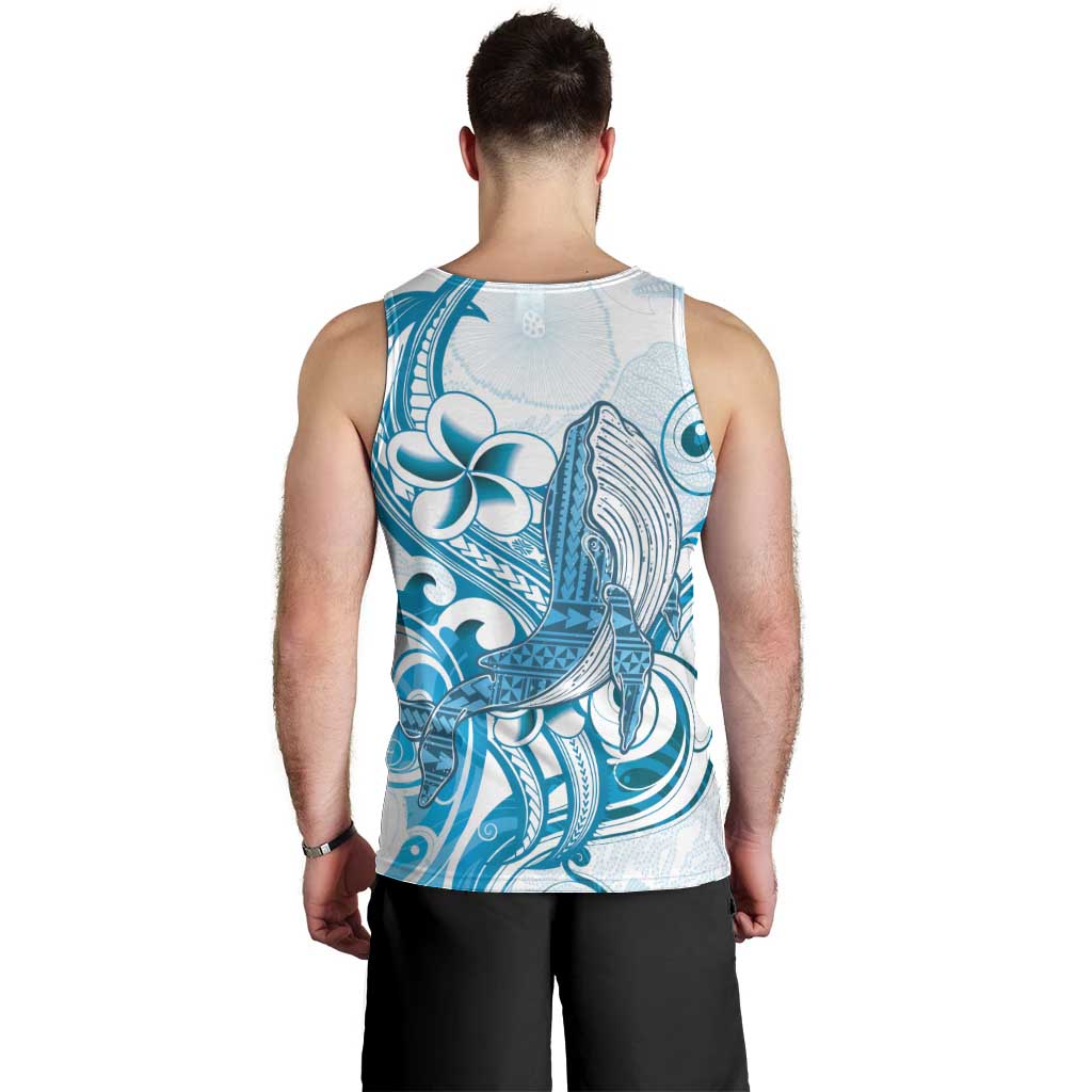 Blue Hawaii Humpback Whale Men Tank Top Polynesian Tribal Ocean Vibes LT14 - Polynesian Pride