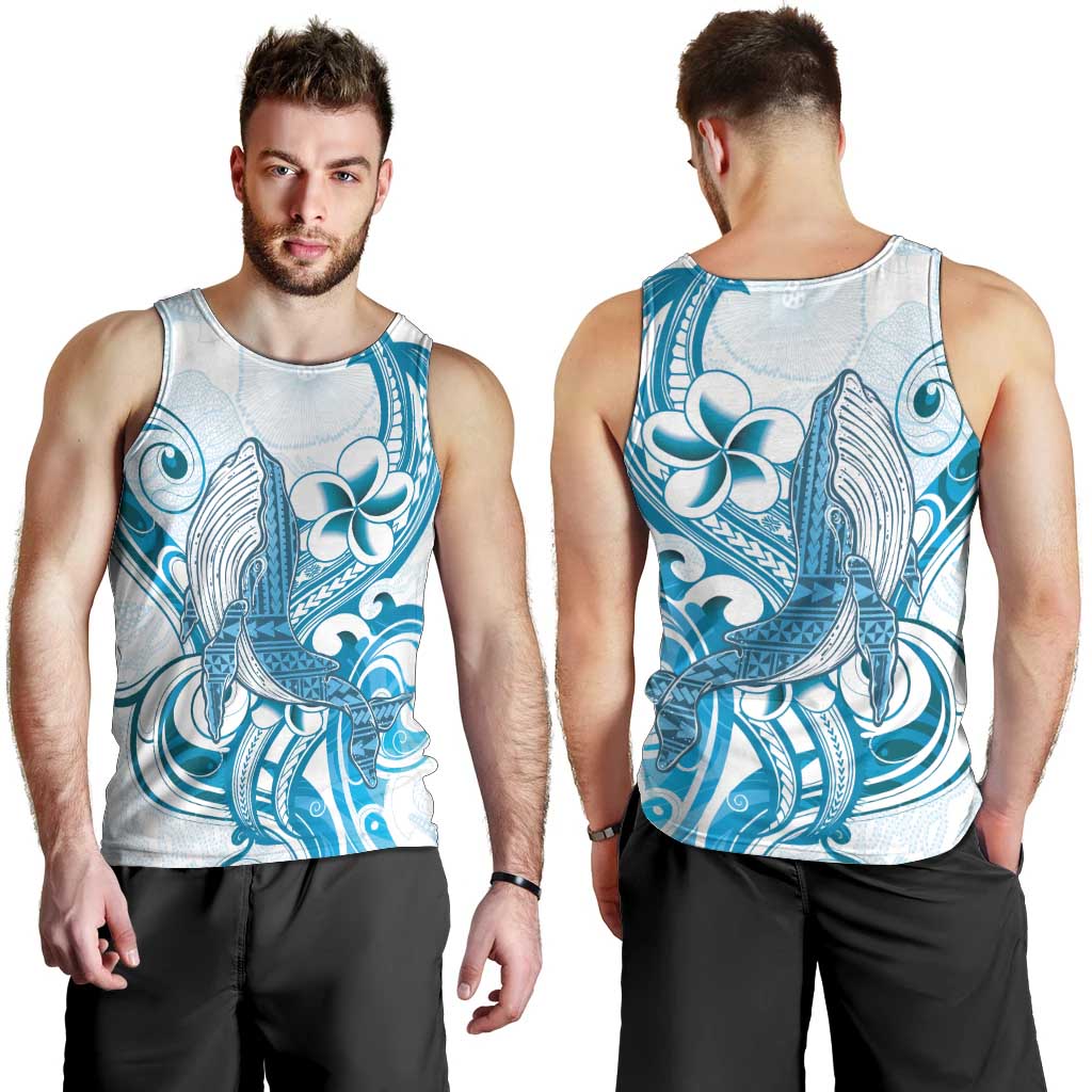 Blue Hawaii Humpback Whale Men Tank Top Polynesian Tribal Ocean Vibes LT14 - Polynesian Pride