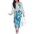 Blue Hawaii Humpback Whale Off The Shoulder Long Sleeve Dress Polynesian Tribal Ocean Vibes