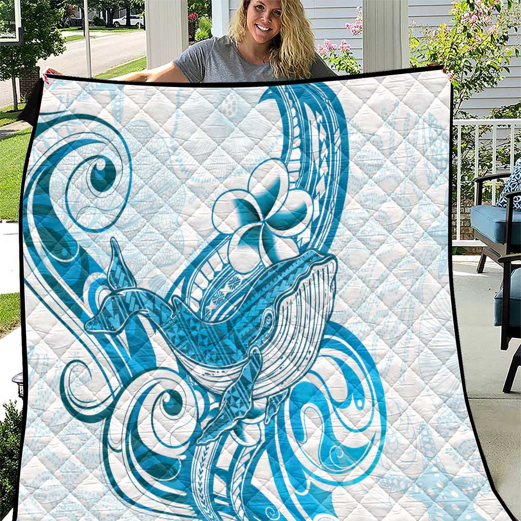 Blue Hawaii Humpback Whale Quilt Polynesian Tribal Ocean Vibes LT14 Blue - Polynesian Pride
