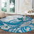 Blue Hawaii Humpback Whale Round Carpet Polynesian Tribal Ocean Vibes