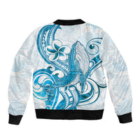 Blue Hawaii Humpback Whale Sleeve Zip Bomber Jacket Polynesian Tribal Ocean Vibes LT14 - Polynesian Pride