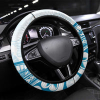 Blue Hawaii Humpback Whale Steering Wheel Cover Polynesian Tribal Ocean Vibes LT14 Universal Fit Blue - Polynesian Pride