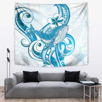 Blue Hawaii Humpback Whale Tapestry Polynesian Tribal Ocean Vibes LT14 Blue - Polynesian Pride