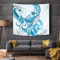 Blue Hawaii Humpback Whale Tapestry Polynesian Tribal Ocean Vibes LT14 - Polynesian Pride