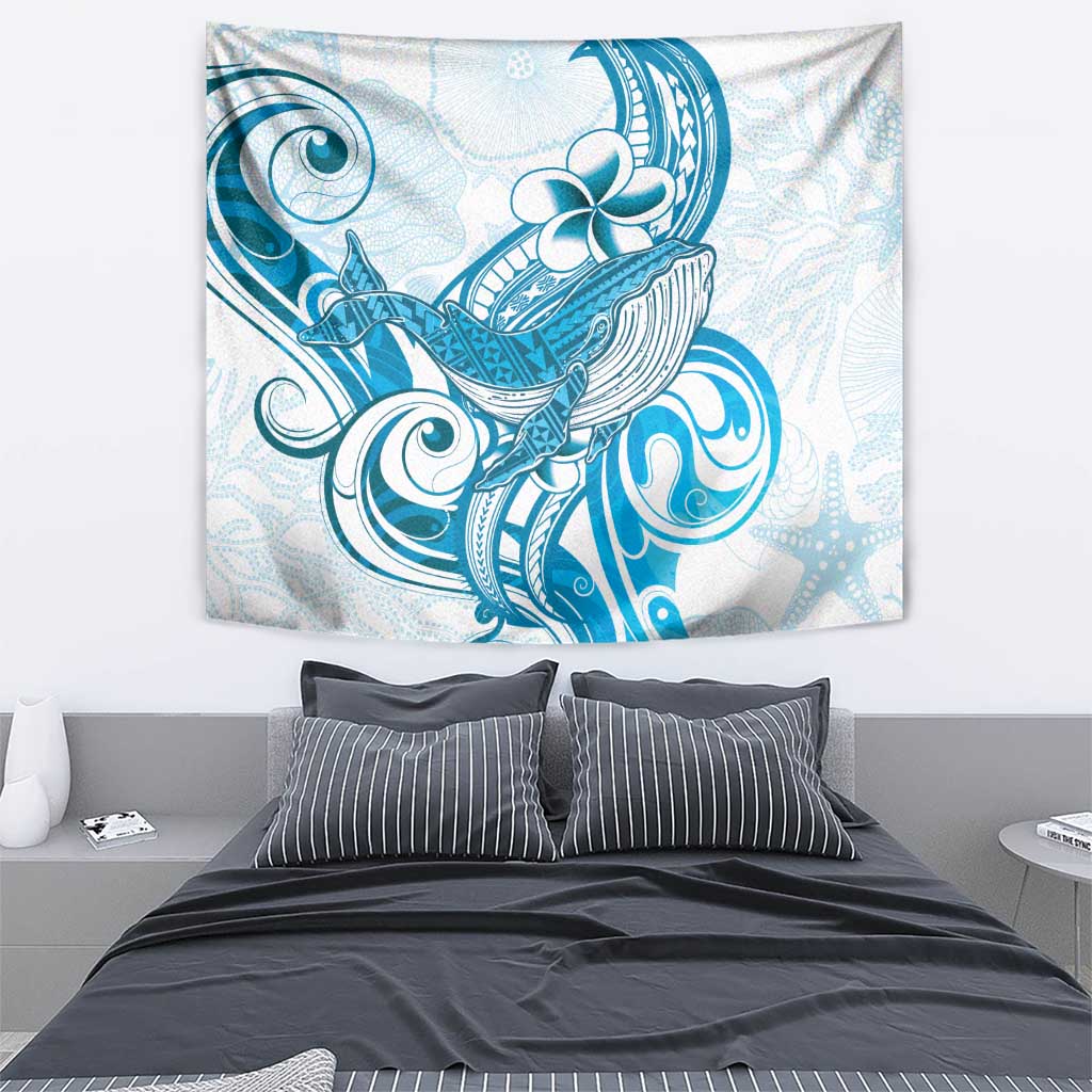 Blue Hawaii Humpback Whale Tapestry Polynesian Tribal Ocean Vibes LT14 - Polynesian Pride