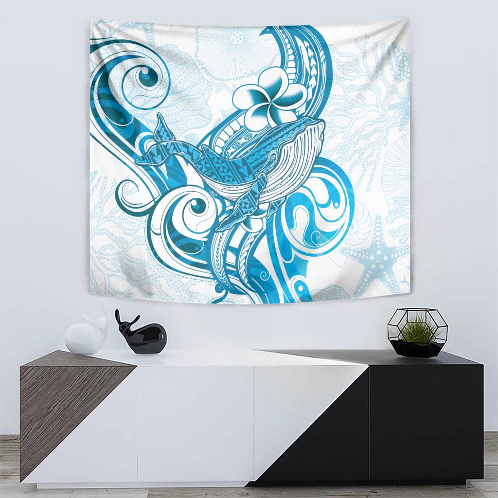 Blue Hawaii Humpback Whale Tapestry Polynesian Tribal Ocean Vibes LT14 - Polynesian Pride