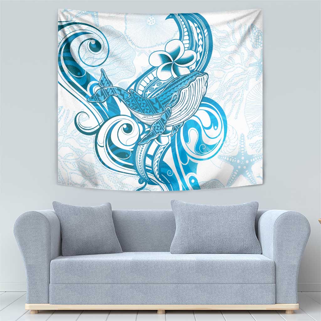 Blue Hawaii Humpback Whale Tapestry Polynesian Tribal Ocean Vibes LT14 - Polynesian Pride