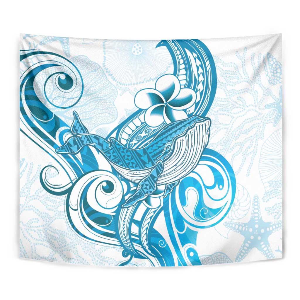 Blue Hawaii Humpback Whale Tapestry Polynesian Tribal Ocean Vibes LT14 - Polynesian Pride